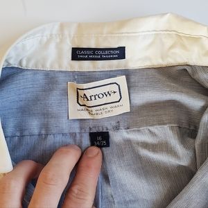 Arrow 16 34/35 single needle tailored bankers shirt